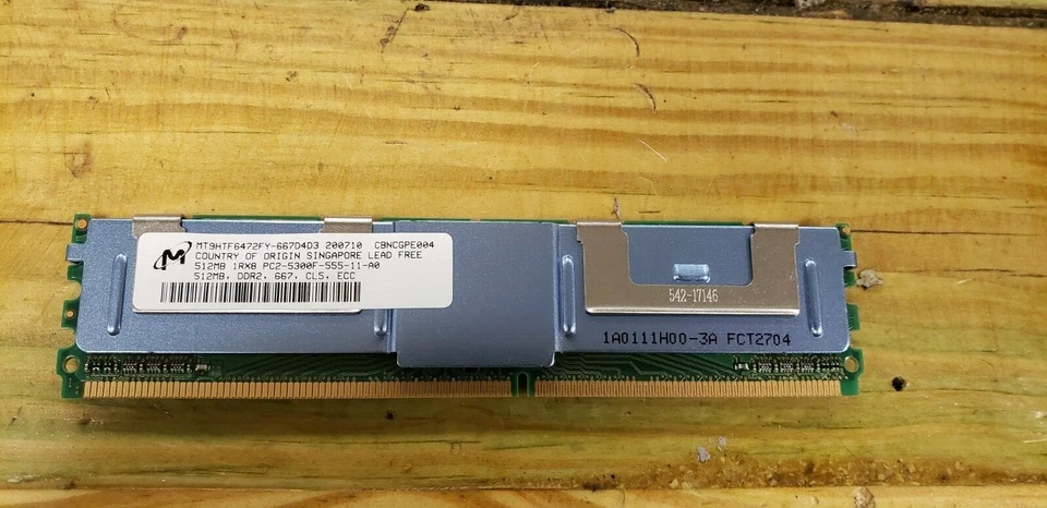 HP 512MB RAM 667MHZ 1Rx8PC2-5300F-555-11-A0  MT9HTF6472FY-667B4D3 - Image 1 of 1
