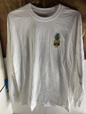 Riot Society Official Pineapple Skull Graphic Men's White Long Sleeve T-shirt L - Image 1 of 4