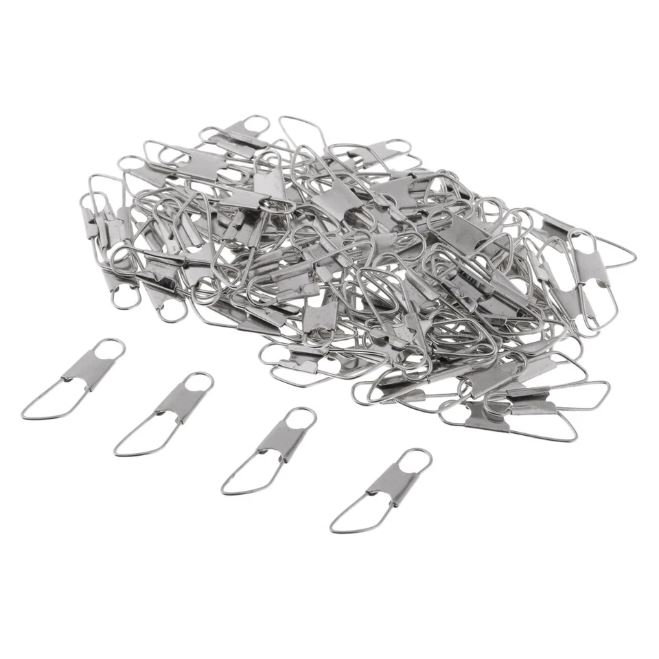 100pcs Fishing Hook Line Lure Connectors Fishing Interlock Snap Safety Snaps - Image 1 of 1