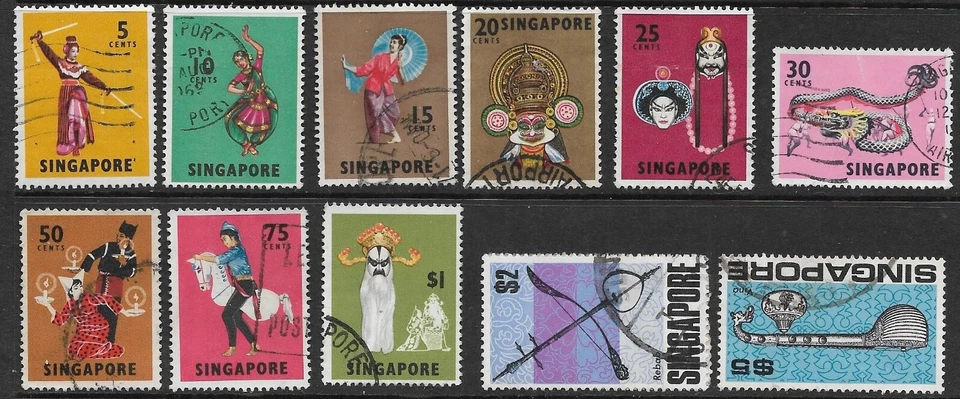 Singapore, 1968, Culture, Art and Dancers, SG101 -114, to $5, Used - Set 2 - Image 1 of 1
