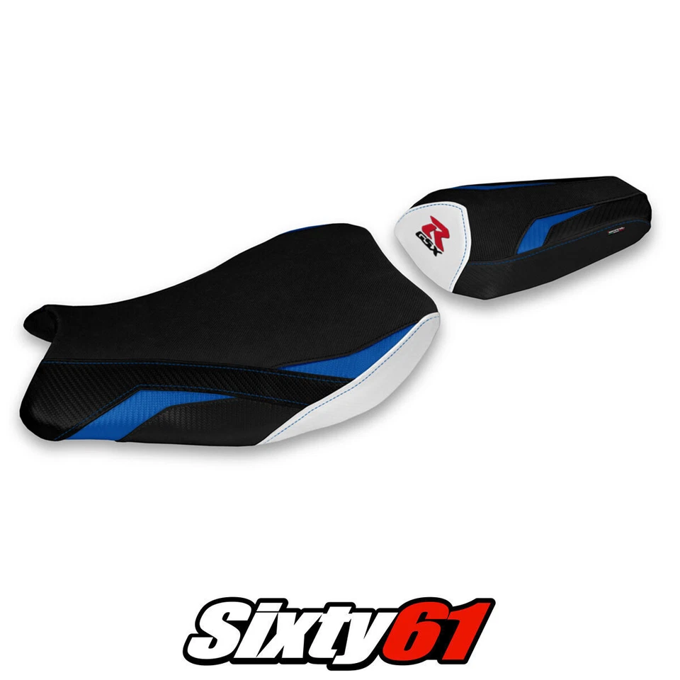 Cubierta de asiento Tappezzeria azul blanco Suzuki GSXR 1000 2017-2019 2020 2021 2022 2023 Foto 1 de 4