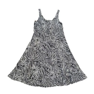 Vestido Nine West Paisley Azul Índigo y Blanco Talla 14 Foto 1 de 3