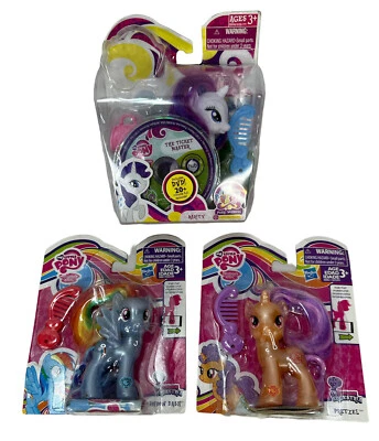 My Little Pony Rarity 2011 Rainbow Dash Pretzel 2015 lote de 3 piezas nuevo debe leerse Foto 1 de 4