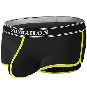 Zonbailon Men's Bulge Enhanced Lingerie Sexy Big Bag Breathable Boxer Shorts - Picture 1 of 8