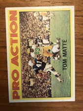 1972 Topps Football Card Tom Matte Pro Action #131 VG