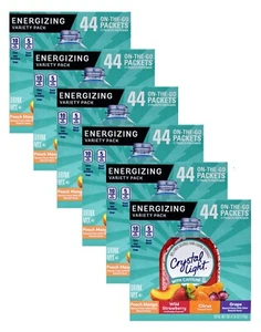 6 44-Packet Boxes Crystal Light Energizing Variety Pack On The Go With Caffeine - Picture 1 of 8