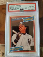 1986 Baseball Cards Magazine Repli-Cards Reggie Jackson PSA 8 Highest Graded!!