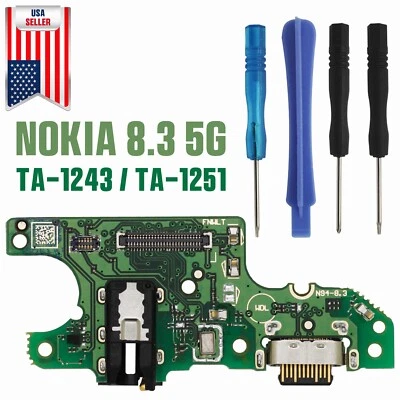 Conector de base de puerto de carga de cargador USB para Nokia 8.3 5G 2020 TA-1243 TA-1251 Foto 1 de 3