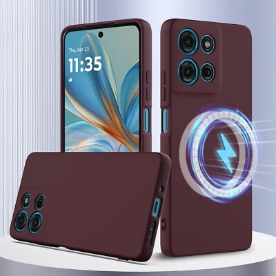 For Motorola Moto G75 5G, Magnetic Skin Touch Feel Liquid Silicone Cover Case - Image 1 of 4