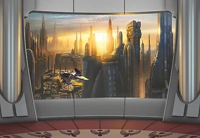 Star Wars Wallpaper Coruscant View 144x100 inch 368x254 cm kids bedroom - Image 1 of 4