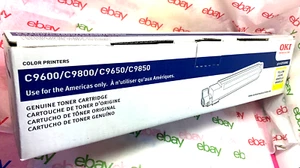 💛 YELLOW GENUINE OKI TONER CARTRIDGE for C9600 C9800 C9650 C9850 SEALED / ink - Picture 1 of 13