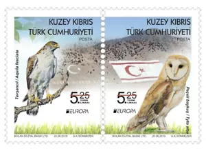2019 - EUROPA (BIRDS OWL) - TURKISH CYPRUS - UMM PAIR STAMPS - Picture 1 of 1