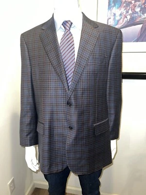 Blazer Jos A Bank Reserve Para Hombre Talla 46R 2 Botones Azul, Gris, Borgoña Cuadros. Foto 1 de 4