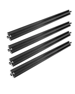Lot de 4 profilés aluminium 2020 type V-SLOT 200mm - 1000cm - Noir - Photo 1/5