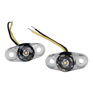 Luz LED ámbar mini superficie PC marcador lateral remolque - lente transparente cable de 5", paquete de 2 - Imagen 1 de 3