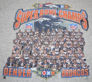 Vintage NFL Sweatshirt Super Bowl XXXII Size XL 90s Denver Broncos Starter 1998 - Picture 1 of 11