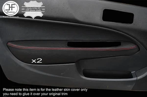 RED STITCH 2X DOOR ARMREST LEATHER COVERS FITS HONDA CIVIC EK3 EK4 EJ9 96-00 - Picture 1 of 2