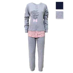Pigiama serafino cotone interlock lungo donna S2G Italia stampato 3691 - Foto 1 di 3