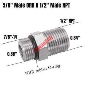 Hydraulic Adapter Fitting 5/8" Male ORB X 1/2" Male NPT - Picture 1 of 1