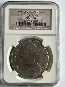 Moneda Naufragio EL CAZADOR 1783 MÉXICO 8 REALES NGC Genuina - Imagen 1 de 2