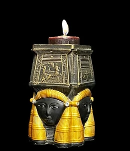 Beautiful Egyptian Candleholder of Hathor goddess of the sky, of women - Imagen 1 de 7