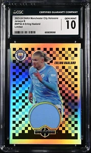 2023/24 Daka Manchester Holocene Patch Erling Haaland Limited CGC 10 12/50 - Picture 1 of 2
