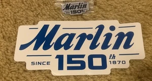 Marlin Firearms 150th Anniversary Pin & Sticker Blau & Weiß Neu Siehe Details - Bild 1 von 2