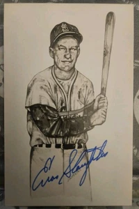 Enos Slaughter Signed Autograph 3x5 Postcard - Picture 1 of 4