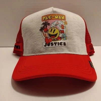Gorra de béisbol Pacman roja gris camionero justicia OSFM Pac Man Snapback Foto 1 de 4