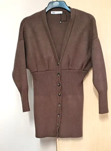 Zara Knit Cardigan Brown Size 8/10 Ldies Womens - Picture 1 of 7