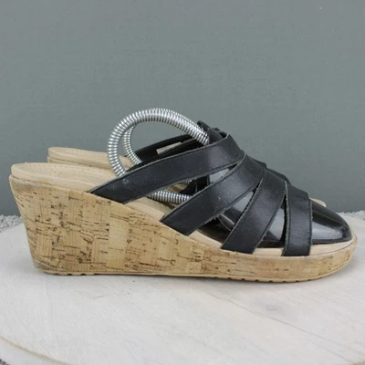 Sandalias de cuña Crocs para mujer 11 negras cómodas con cordones zapatos informales ligeros Foto 1 de 4