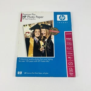 HP Premium Plus Photo Paper Soft Gloss 25 Sheets Inkjet 8.5 x 11 NEW SEALED - Picture 1 of 5
