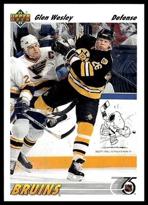 Glen Wesley 1991-92 Upper Deck #370 - Image 1 of 2