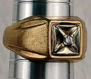 10K Gelbgold Diamant Ring Magic Glo Größe 7,5 US - 4,8 Gramm  - Bild 1 von 9