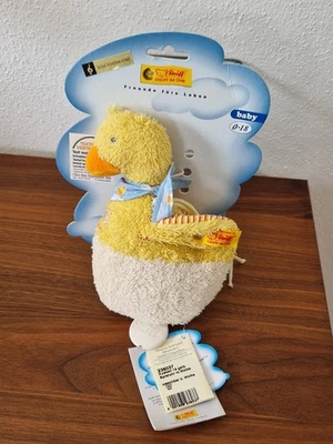 Steiff Spieluhr Küken gelb Frotte, Schlaf Kindchen schlaf, NEU - Bild 1 von 2