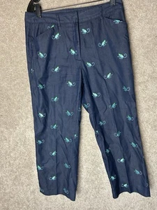 Lilly Pulitzer bestickte Affe blaue Damenhose Größe 6 - Bild 1 von 5