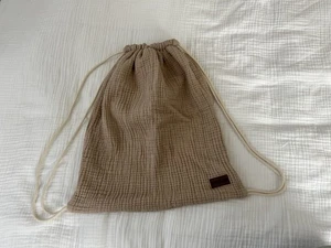 SandCloud Mochila con Cordón Playa Bolso Bandolera Tostado y Crema Natural Neutro 18x20 - Imagen 1 de 8