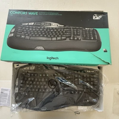 Logitech K350 920-001996 Comfort Wave Wireless Keyboard Black Open Box - READ! - Image 1 of 4
