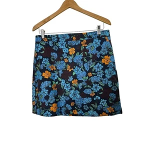 LOFT Blue Floral Skirt with Pockets Women's Size 14 - Picture 1 of 4