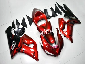 Candy Red Black Flame ABS Injection Mold Fairing Kit Fit for 636 ZX6R 2005 2006 - Picture 1 of 7
