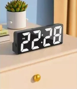 LED Alarm Clock Temp Calendar Clock Digital Alarm Clock Mirror Digital Clock - Picture 1 of 18