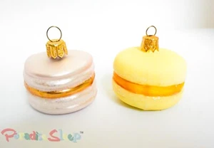 *Anthropologie*: Macaroon Set Glass Dessert Ornaments. - Picture 1 of 4