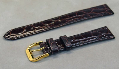 Genuine RADO Brown Leather 15 mm Ladies Watch Bracelet Strap / Gold Buckle 8685 - Image 1 of 2