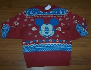 Size L Mens Holiday Christmas Sweater Disney Mickey Mouse - Picture 1 of 4