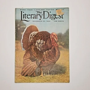 Nov 24 1934 - Literary Digest Magazine - Thanksgiving Turkey Photo .10¢ cover - Picture 1 of 4