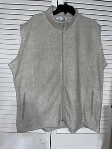 Tri Mountain Fleece Zip-Up Vest- Oatmeal Heather-Women's 3XL - Picture 1 of 3