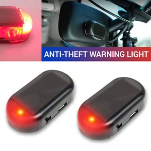 2PCS FAKE SOLAR POWER CAR ALARM LED ANTI-THEFT WARNING FLASHING RED LIGHT LAMP - Picture 1 of 7