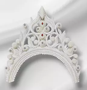 Mukut da sposa bengalese per sposa | Shola Mukut fatto a mano per corona da sposa - Foto 1 di 7