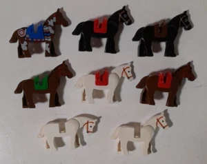 Lot of 8 Lego Minifigure Horses 6 With Saddles - Picture 1 of 4