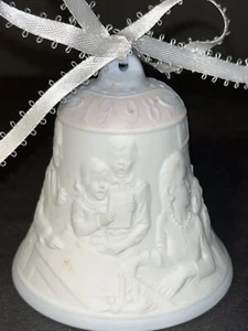 Vintage Lladro Weihnachtsglocke 1998 Retired weiß blau rosa - Bild 1 von 11